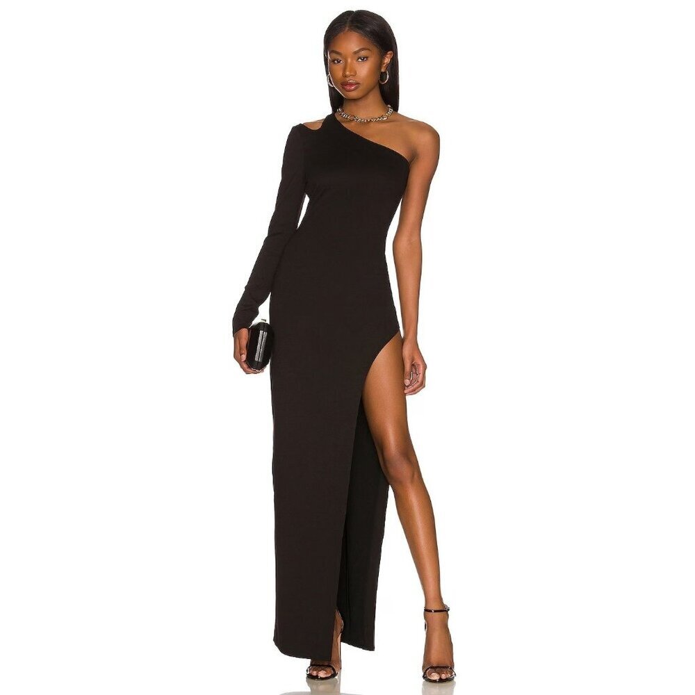 Not Yours To Keep Rio Maxi Dress in Black Small New Womens Long Column Gown